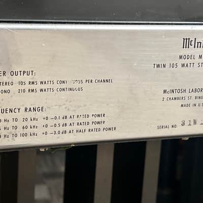 McIntosh MC2100 Vintage Hi-Fi Amplifier 1969 image 10