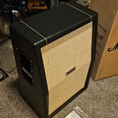 Marshall JTM st212 Slanted Vertical Cabinet with UK G12m Celestion Creambacks  Coffin Logo image 2