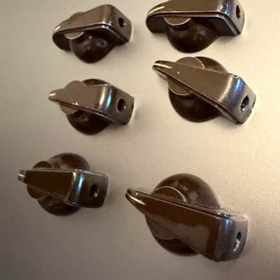 Bulgin 60s Bakelite knobs Brown for 6mm shafts [SET of 6] image 5