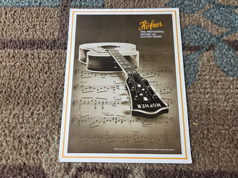 Vintage Circa 1971 Hofner "Fine Professional Guitars and Electric Basses" Catalog! Rare, Original Case Candy, Paperwork! image 1