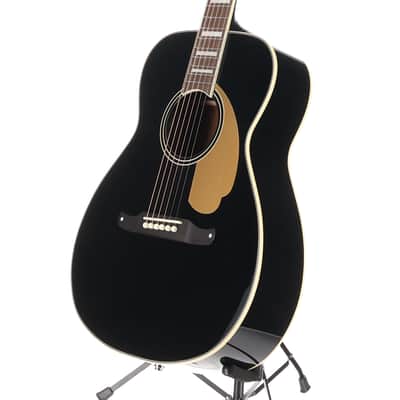 Fender California Vintage Malibu Acoustic Electric Guitar WC Gold Pickguard, Matching Headstock -Black (P) (03808) image 3