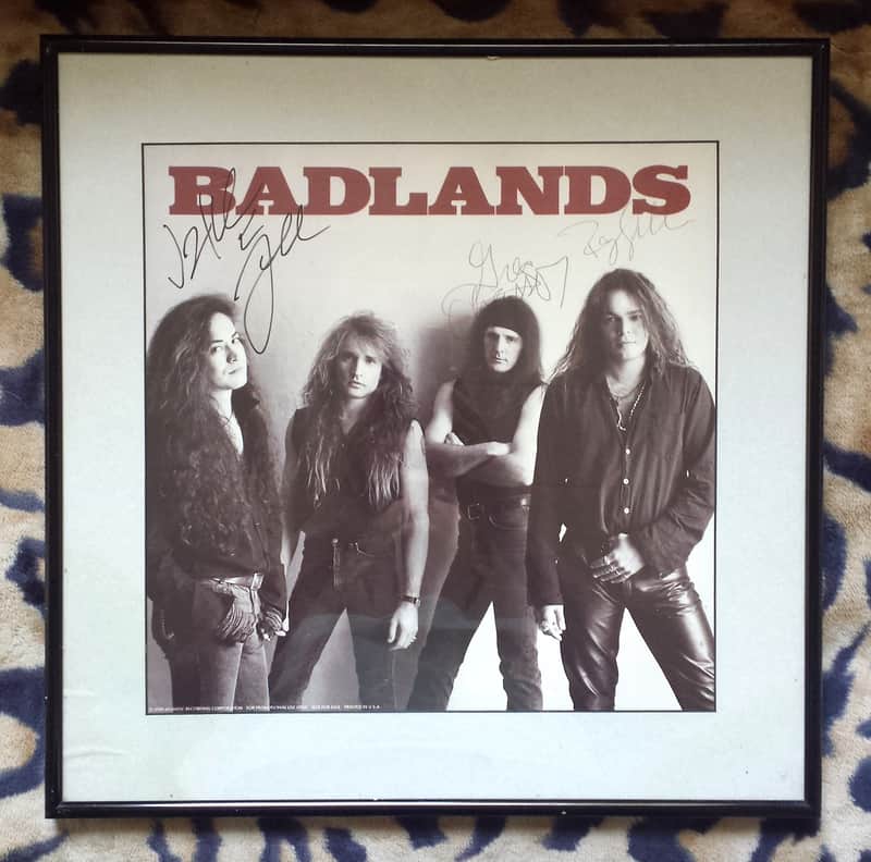 BADLANDS/バッドランズ/JAKE E. LEE & RAY GILLEN Badlands Autographed Signed & Framed Poster - Jake E. Lee, Ray
