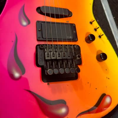 Zion Radicaster Super Strat Custom 1980’s - Pink / Red Neon Dancing Blood image 25