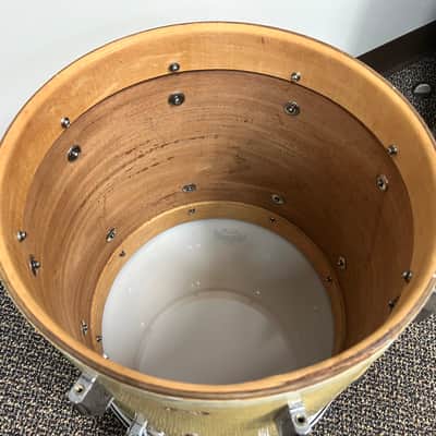 Vintage Slingerland 1948-54 Era Radio King Floor 16x16 & Rack Tom 12x8 White Marine Pearl WMP image 9
