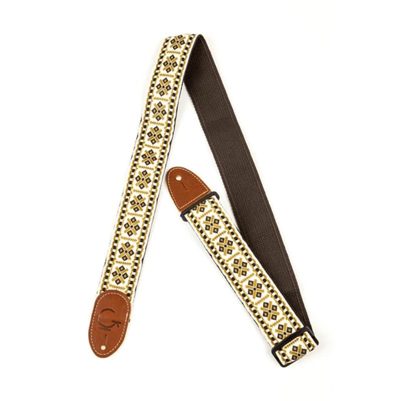 Gretsch G Brand Guitar Strap - White/Brown Diamonds image 1