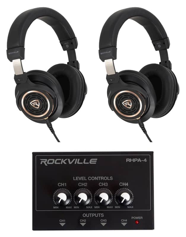 2) Rockville PRO-E90 80 Ohm Semi Open-Back Studio Headphones+Headphone Amplifier image 1