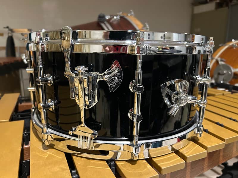 Lang/Gladstone 7x14" Solid Maple Black Snare Drum image 1