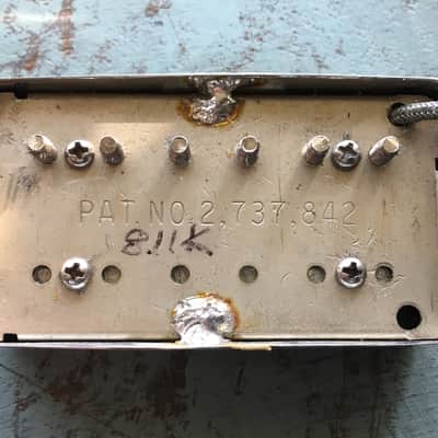 Vintage 1980's Gibson Patent Number 2.737.842 Humbucker Guitar Pickup Nickle image 4