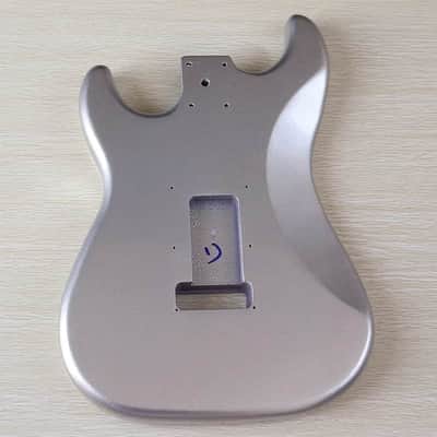 Metallic Silver Finish Guitar Strat Style Body image 2