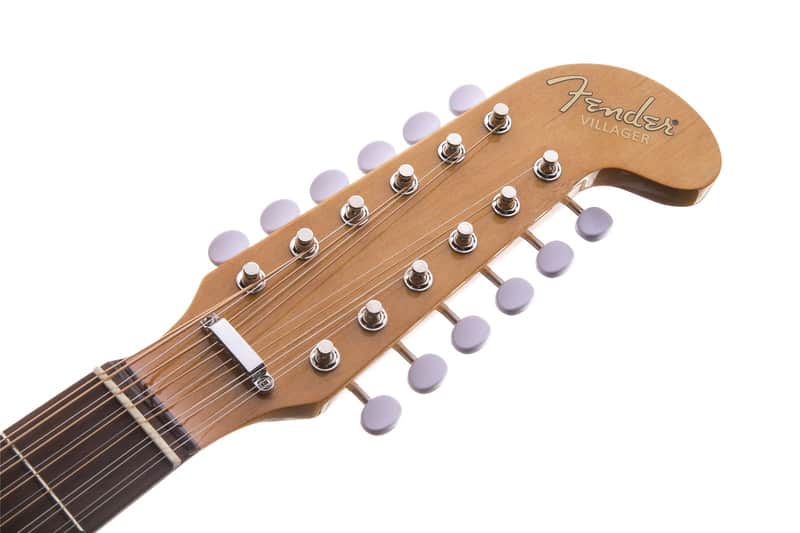 Fender Villager SCE 12-String Solid Spruce/Mahogany Cutaway Dreadnought w/ Electronics Natural image 7