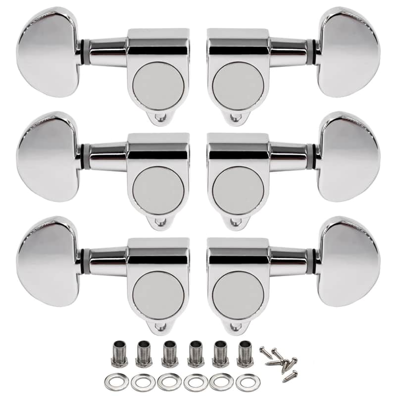Brand New 18:1 Guitar Tuning Pegs 3x3 Tuning Keys Guitar Tuners Replacement for Acoustic or Electric Guitar for ST TL SG LP Style- Chrome(3R+3L) image 1