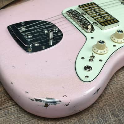 MyDream Partcaster Custom Built - Shell Pink over Sunburst Mojo JM Dual Foil image 5