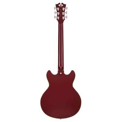 D'Angelico Premier Mini DC Semi-Hollow Guitar - Burnt Red - Open Box image 8
