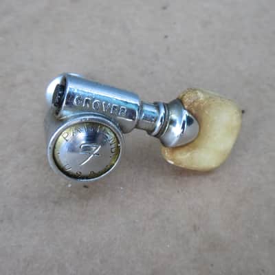 Single 1960s 1967 Grover Fender F USA Pat Pending Guitar Tuner White Button image 2