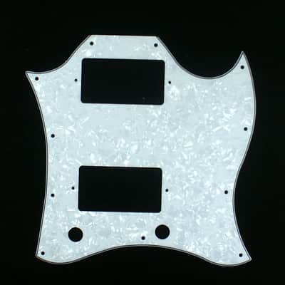 4 Ply Pickguard Fits SG Standard Guitar (Full Face) - White Pearlorid