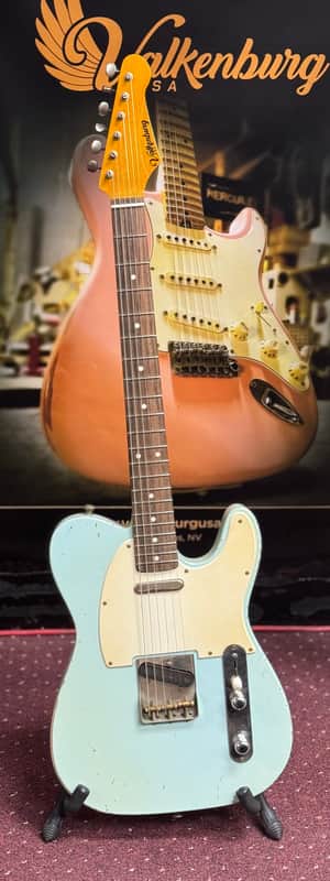 Valkenburg USA SH “Knackered” Sky Blue 2023 – Aged Finish, Handwound Pickups, Boutique Tele Killer image 1