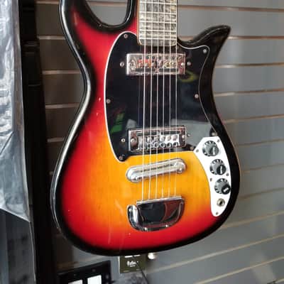Teisco 559-1405 1960's Sunburst Vintage Electric Guitar w/ Gig Bag image 1