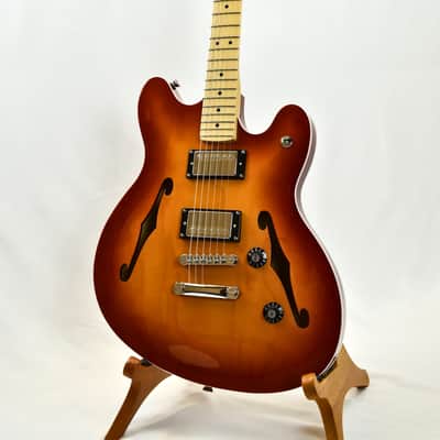 Squier Affinity Starcaster Deluxe Sienna Sunburst Semi Hollow HH Maple Fretboard image 3