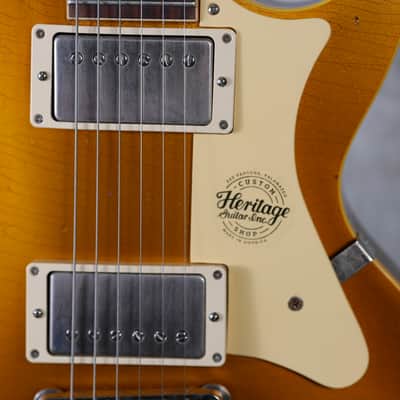 Heritage Custom Shop Core Collection H-150 Electric Guitar with Case 2023 - Gold Top Artisan Aged image 6