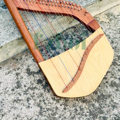 22 String Lute Harp – Portable Celtic Lyre Harp Handmade Folk Instrument - US Duty Free image 1