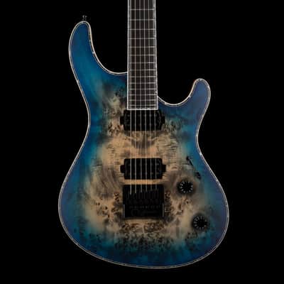 Mayones Regius 4Ever 6 String 3A Grade Eye Poplar Top Jeans Black Three Tone Blue Burst Satine Finish image 4