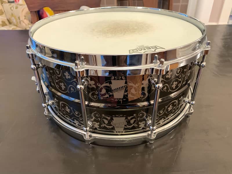 Ludwig LW6514ANV 100th Anniversary Black Magic 6.5x14" Engraved Brass Snare 2009 image 1