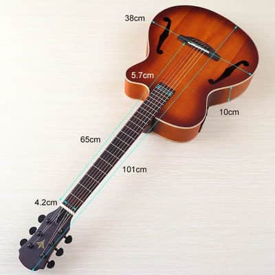 Sunburst Finish 40 Inch Acoustic Electric Guitar, Flame Oak Top Body, Okoume Wood Neck image 8