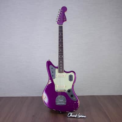 Fender Custom Shop 1965 Jaguar Electric Guitar Heavy Relic - Faded Purple Metallic - #R141588 image 2
