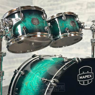 Mapex Saturn VI Rock 4pc Drum Set 22/10/12/16 Marine Teal Burst image 4
