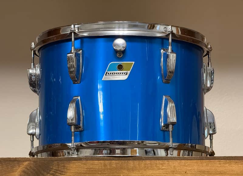 1970's Ludwig 13" Blue Silk 3-Ply Rack Tom 9x13 image 1