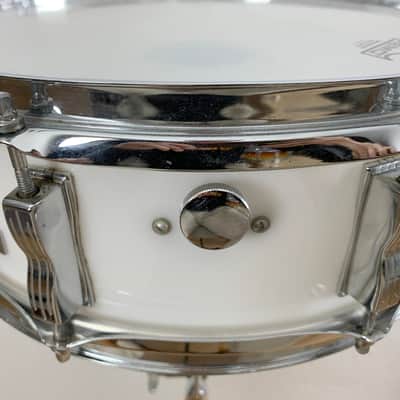 Ludwig Vistalite 5x14 8-Lug Snare Drum 1970s White Opaque Blue & Olive image 10
