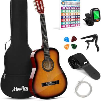 38” Acoustic Classical Guitar for Beginners Kit -  Nylon Strings and Accessories Full Bundle image 1