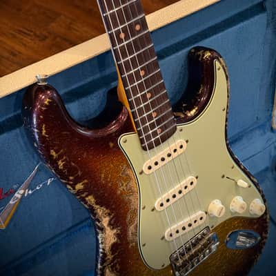 Fender Custom Shop 1963 Stratocaster -  Super Faded Aged 3-Color Sunburst Sparkle image 4