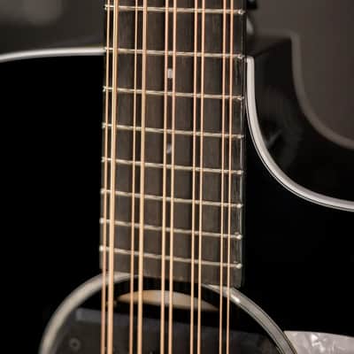 Taylor 250ce Plus BLK Bajo Quinto Acoustic/Electric Guitar - Black with Aerocase - Factory Demo image 8