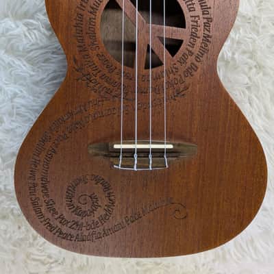 Luna Guitars Maluhia Peace Sign Tenor Ukulele Satin Natural Finish, UKE MALU image 3