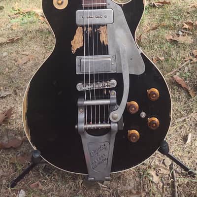 TG Custom Guitars Neil Young Tribute The Horse Old Black Les Paul Made from Old Growth Barn Wood from 1880 Serial # 002 image 1