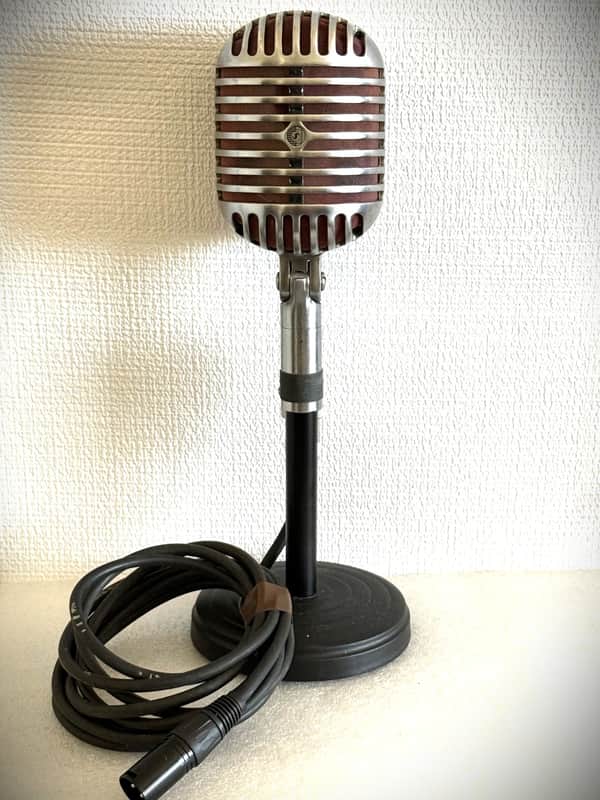 【貴重！】40年代 SHURE 55 ファットボーイ ＆ ヴィンテージスタンド Vintage 1940s Shure 55 'Fatboy' Dynamic Microphone, works w/stand