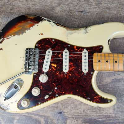 MyDream Partcaster Custom Built - Aged White over Sunburst Hepcat L-Series image 2