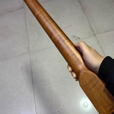 DIY Reverse big head 22Fret Roasted Flame maple Electric guitar Neck Locking nut image 5