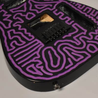 c. 1980s Schecter USA T-Style Body Dallas-Era HS Customized Black/Purple image 4