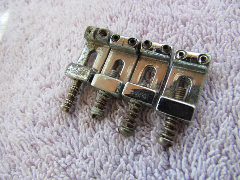 Vintage Fender Stratocaster Bridge Saddles Set Of 4 1970's Era Fender Stratocaster Bridge Saddles Part Number 027037 Set Of 4 image 1