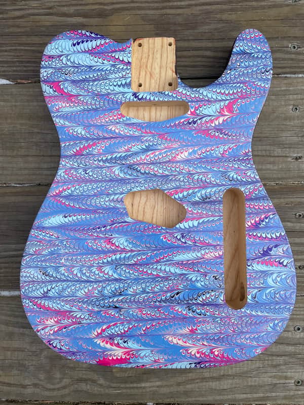 Tonebomb Fender Style Telecaster 2 piece ash tele body Marbled Italian paper top image 1