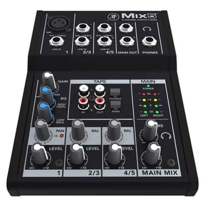 Mackie Mix5 5-Channel Compact Studio/Live Mixer + Green 10ft XLR Cable image 2