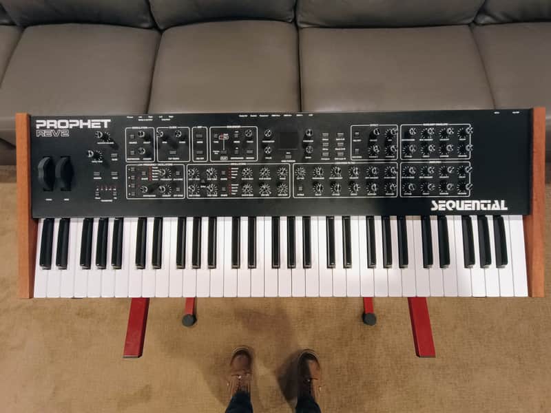 Sequential Prophet Rev2 61-Key 16-Voice Polyphonic Synthesizer 2018 - Present - Black with Wood Sides image 1