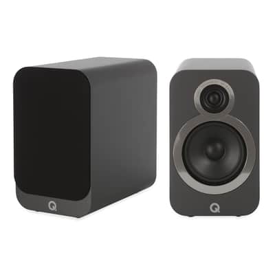 Q Acoustics 3020i Bookshelf Speaker Pair (GraphiteGrey) + QED Reference XT40 Speaker Cables (2M) image 2