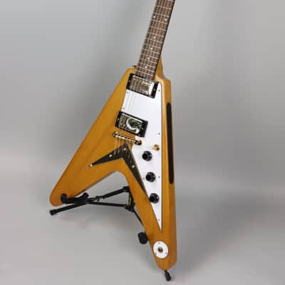 Epiphone 1958 Korina Flying V (White Pickguard) Aged Natural image 9