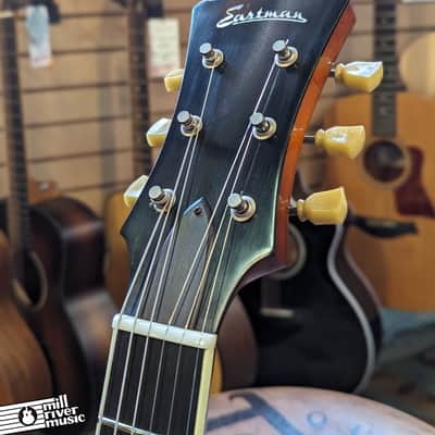 Eastman T64/v-T-GB Thinline Hollow Body Electric Guitar Antique Gold Burst w/ Hard Case image 7