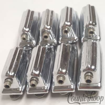 *Rogers 8x Beavertail Bass Drum Lugs Chrome Spring-Less 9/72 XP8 70s Vintage USA image 1