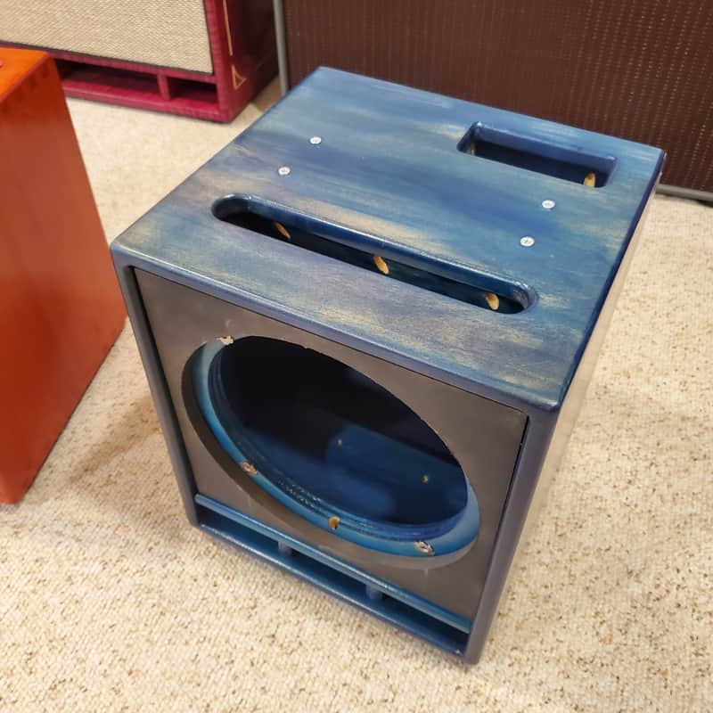KW Cabs PROTOTYPE 1x10 Cabinet - Faded Blue Poplar Guitar Speaker Cabinet / Combo Shell image 1