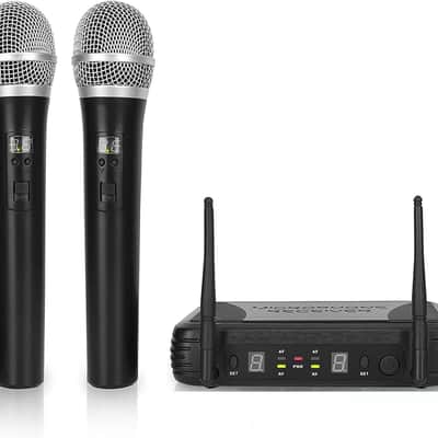 Professional Wireless Handheld Microphone System - Dual UHF Band, Wireless, Handheld, 2 MICS w/ 8 Selectable Frequency Channels, Independent Volume Controls, AF & RF Signal Indicators image 1